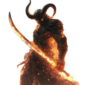 Demon With Sword Vinyl Car Decal Sticker – Waterproof & UV-Resistant 8"