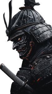 Samurai With Oni Mask V2 Vinyl Car Decal Sticker – Waterproof & UV-Resistant 8"