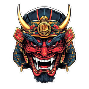 Samurai Demon Mask V12 Vinyl Car Decal Sticker – Waterproof & UV-Resistant 8" Samurai Demon Mask V12 Vinyl Car Decal Sticker – Waterproof & UV-Resistant 8"