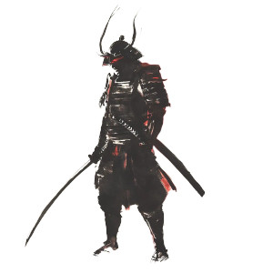 Simple Samurai Watercolor Vinyl Car Decal Sticker – Waterproof & UV-Resistant 8"