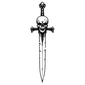 Dagger Skull Emblem Vinyl Car Decal Sticker – Waterproof & UV-Resistant 8" Dagger Skull Emblem Vinyl Car Decal Sticker – Waterproof & UV-Resistant 8"