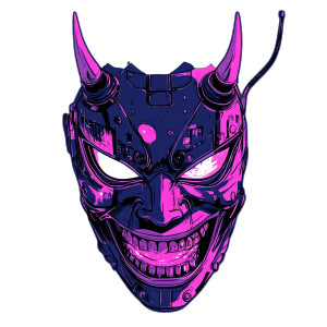 Hannya Cyberpunk Mask Vinyl Car Decal Sticker – Waterproof & UV-Resistant 8" Hannya Cyberpunk Mask Vinyl Car Decal Sticker – Waterproof & UV-Resistant 8"