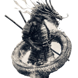 Dragon Samurai V2 Vinyl Car Decal Sticker – Waterproof & UV-Resistant 8"