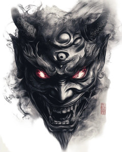 Hannya Mask V9 Vinyl Car Decal Sticker – Waterproof & UV-Resistant 8" Hannya Mask V9 Vinyl Car Decal Sticker – Waterproof & UV-Resistant 8"