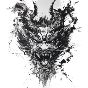 Demon-Headed Dragon Vinyl Car Decal Sticker – Waterproof & UV-Resistant 8"