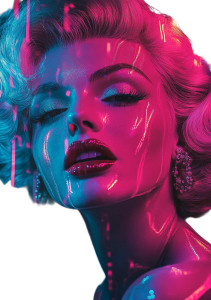 Marilyn Neon Poster Vinyl Car Decal Sticker – Waterproof & UV-Resistant 8"