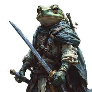 Warrior Frog Vinyl Car Decal Sticker – Waterproof & UV-Resistant 8"