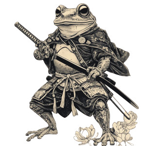 Samurai Frog Tattoo Vinyl Car Decal Sticker – Waterproof & UV-Resistant 8"