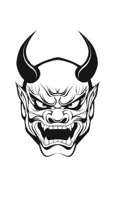 Oni Mask Logo V6 Vinyl Car Decal Sticker – Waterproof & UV-Resistant 8"