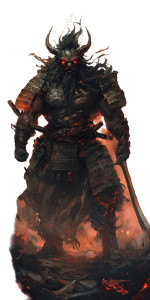 Oni Samurai Devil Vinyl Car Decal Sticker – Waterproof & UV-Resistant 8"