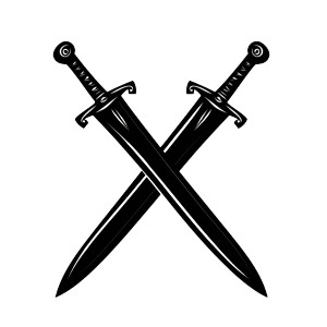Crossed Greek Swords Vinyl Car Decal Sticker – Waterproof & UV-Resistant 8"