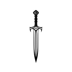 Small Dagger Logo Vinyl Car Decal Sticker – Waterproof & UV-Resistant 8"