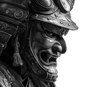 Samurai Side Mask Vinyl Car Decal Sticker – Waterproof & UV-Resistant 8"