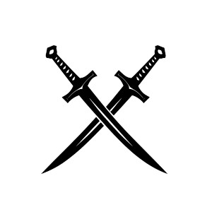 Crossed Swords Logo V3 Vinyl Car Decal Sticker – Waterproof & UV-Resistant 8"