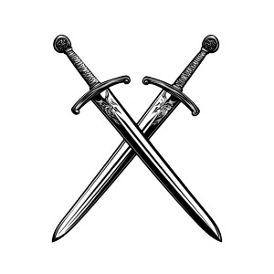 Crossed Swords Vinyl Car Decal Sticker – Waterproof & UV-Resistant 8" Crossed Swords Vinyl Car Decal Sticker – Waterproof & UV-Resistant 8"
