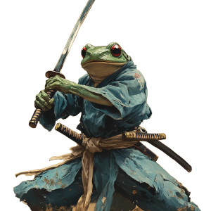 Frog Samurai V2 Vinyl Car Decal Sticker – Waterproof & UV-Resistant 8"