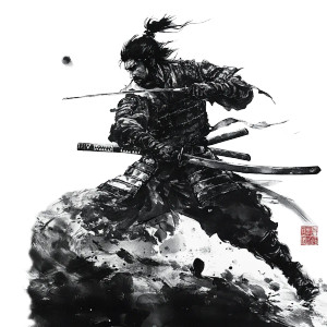Samurai Battle Art V2 Vinyl Car Decal Sticker – Waterproof & UV-Resistant 8"