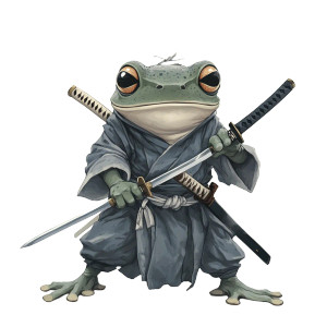 Samurai Frog V3 Vinyl Car Decal Sticker – Waterproof & UV-Resistant 8" Samurai Frog V3 Vinyl Car Decal Sticker – Waterproof & UV-Resistant 8"
