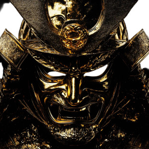 Golden Samurai Mask V3 Vinyl Car Decal Sticker – Waterproof & UV-Resistant 8"