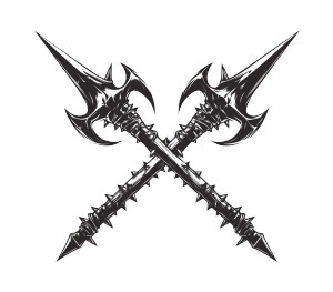 Crossed Flail Weapons Vinyl Car Decal Sticker – Waterproof & UV-Resistant 8"