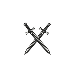 Viking Sword Logo Vinyl Car Decal Sticker – Waterproof & UV-Resistant 8"