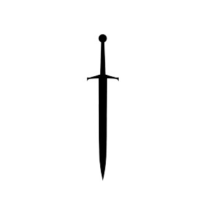 Minimalist Sword Logo Vinyl Car Decal Sticker – Waterproof & UV-Resistant 8"
