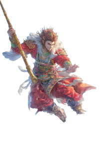 Monkey King Riding Clouds Vinyl Car Decal Sticker – Waterproof & UV-Resistant 8"