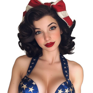 Patriotic Burlesque Cosplayer Vinyl Car Decal Sticker – Waterproof & UV-Resistant 8"