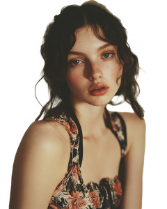 Young Woman Portrait V6 Vinyl Car Decal Sticker – Waterproof & UV-Resistant 8"