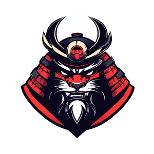 Samurai Lion Logo Vinyl Car Decal Sticker – Waterproof & UV-Resistant 8"