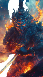 Fierce Amitabha Statue Vinyl Car Decal Sticker – Waterproof & UV-Resistant 8"