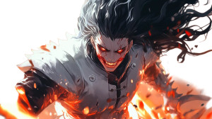 Evil Anime Warrior Vinyl Car Decal Sticker – Waterproof & UV-Resistant 8"