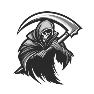 Grim Reaper Logo V2 Vinyl Car Decal Sticker – Waterproof & UV-Resistant 8"