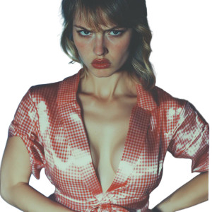 Angry Blonde Kimono Vinyl Car Decal Sticker – Waterproof & UV-Resistant 8"