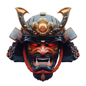 Angry Samurai Mask V2 Vinyl Car Decal Sticker – Waterproof & UV-Resistant 8"