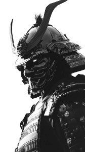 Masked Samurai Portrait Vinyl Car Decal Sticker – Waterproof & UV-Resistant 8"