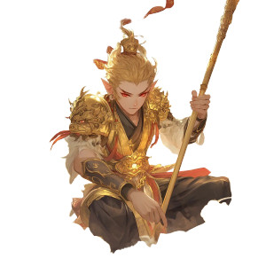 Monkey King Illustration V4 Vinyl Car Decal Sticker – Waterproof & UV-Resistant 8"