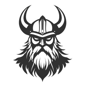 Viking Face Logo Vinyl Car Decal Sticker – Waterproof & UV-Resistant 8"