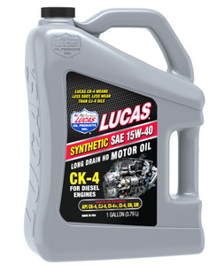 Lucas Oil Synthetic SAE 15W-40 CK-4 Oil | Longer Engine Life, Extended Oil Changes, High Temp Stability Lucas Oil Synthetic SAE 15W-40 CK-4 Oil | Longer Engine Life, Extended Oil Changes, High Temp Stability