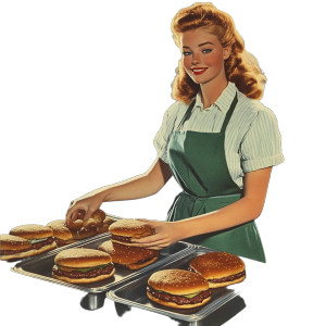Lunch Lady Cooking Vinyl Car Decal Sticker – Waterproof & UV-Resistant 8"