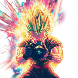 Super Saiyan Cameraman Vinyl Car Decal Sticker – Waterproof & UV-Resistant 8"