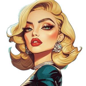 Blonde Madonna Cartoon Vinyl Car Decal Sticker – Waterproof & UV-Resistant 8"