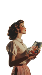 50'S Consumerism Woman Vinyl Car Decal Sticker – Waterproof & UV-Resistant 8" 50'S Consumerism Woman Vinyl Car Decal Sticker – Waterproof & UV-Resistant 8"