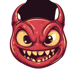Little Devil Face Vinyl Car Decal Sticker – Waterproof & UV-Resistant 8"
