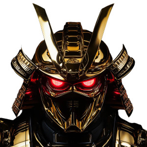 Golden Samurai Helmet Vinyl Car Decal Sticker – Waterproof & UV-Resistant 8"