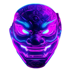 Cyberpunk Kabuki Mask Vinyl Car Decal Sticker – Waterproof & UV-Resistant 8"