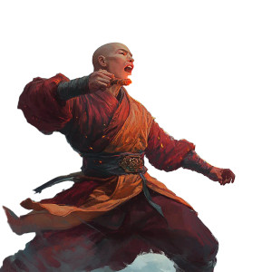 Fire-Breathing Monk Vinyl Car Decal Sticker – Waterproof & UV-Resistant 8"