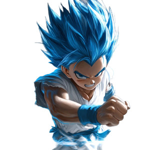 Blue Saiyan Boy Vinyl Car Decal Sticker – Waterproof & UV-Resistant 8"