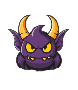 Purple Demon Logo Vinyl Car Decal Sticker – Waterproof & UV-Resistant 8"