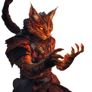 Fiery Tabaxi Warrior Vinyl Car Decal Sticker – Waterproof & UV-Resistant 8"